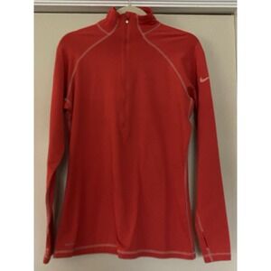 Nike Pro Dri-Fit Long Sleeve 1/2 Half Zip Top Women's XL Red